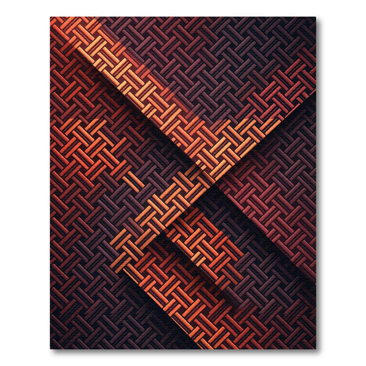 Woven Basketweave Orange Geometric Rug