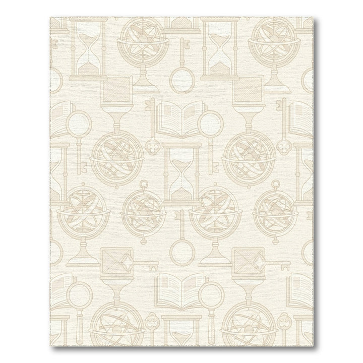 Vintage Beige Nautical Cartography Collage Rug