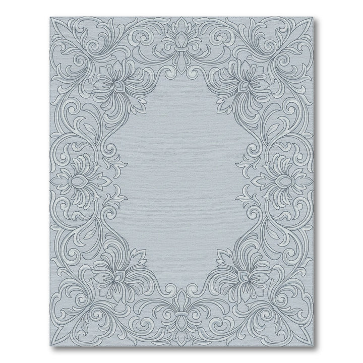 Classic Gray Floral Scrollwork Accent Rug
