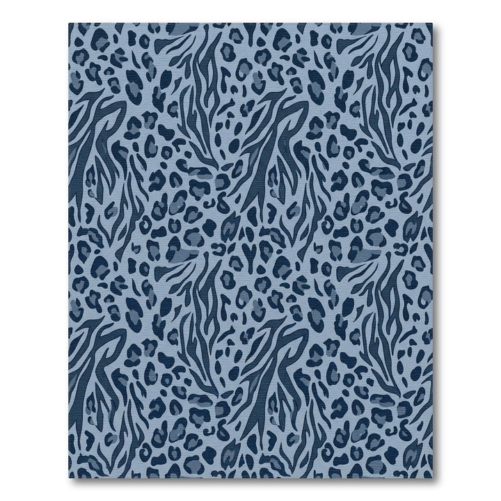 Blue Leopard Zebra Mix Animal Spots Rug