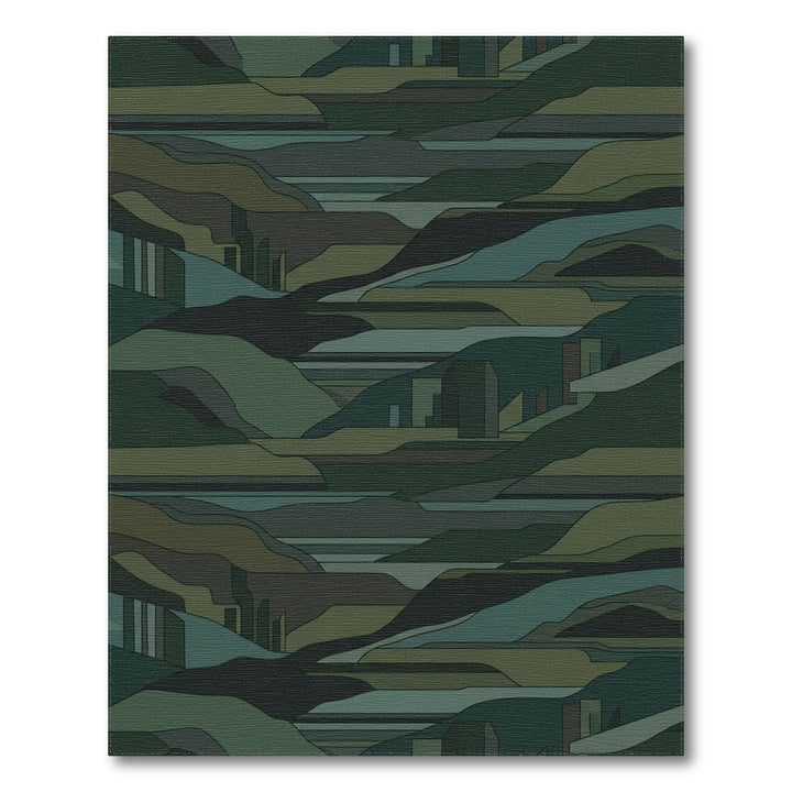 Abstract Geometric Landscape Waves Rug