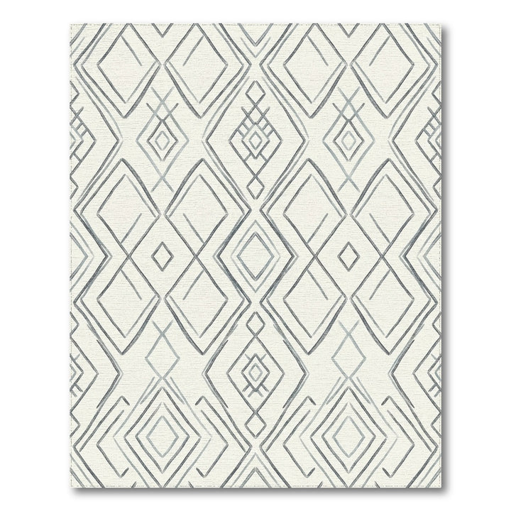 Gray Diamond Overlay Geometric Rug