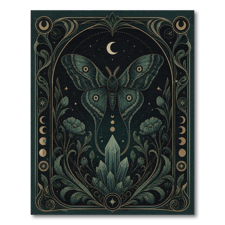 Luna Moth Crystal Teal Area Rug