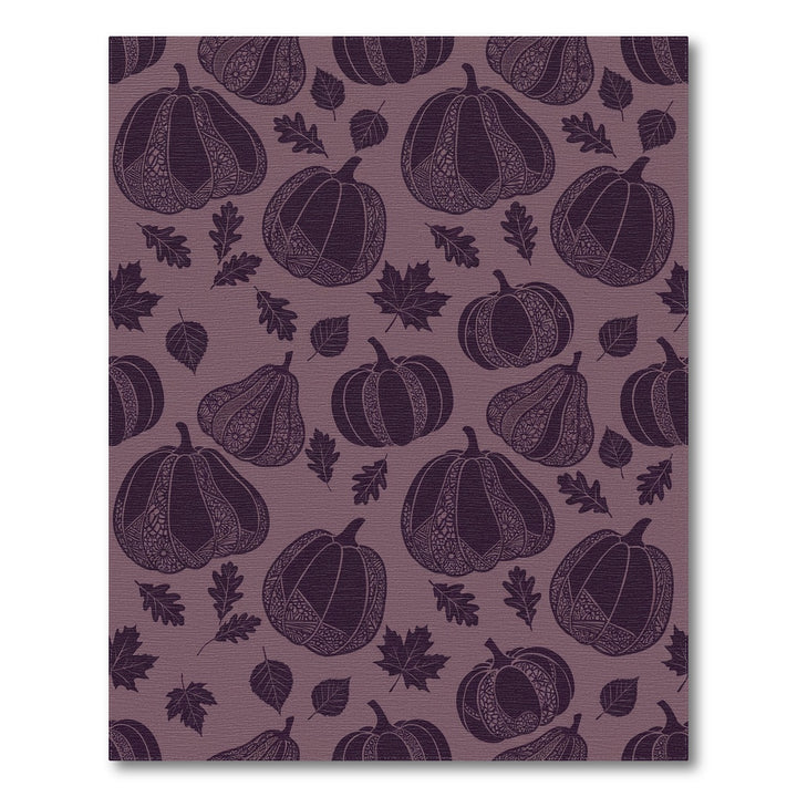 Autumn Pumpkin Leaf Mandala Aubergine Rug