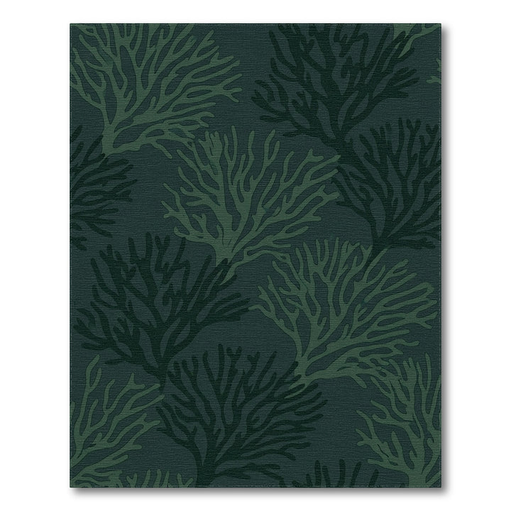Deep Teal Organic Branch Cascade Rug