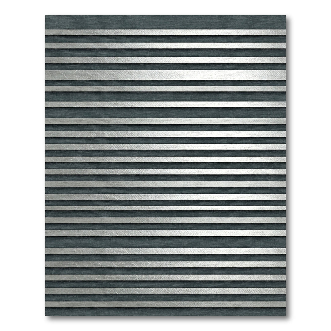 Modern Brushed Metal Horizontal Waves Rug