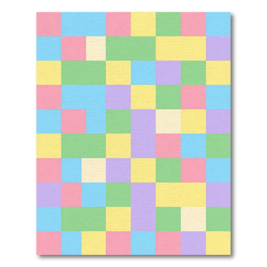 Pastel Gingham Checkerboard Squares Rug