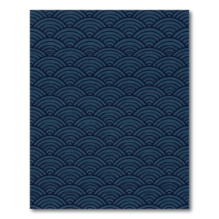 Deep Blue Layered Arc Rug