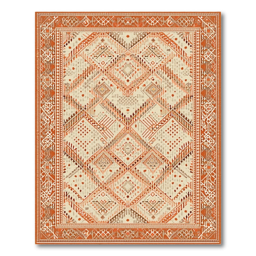 Orange Southwestern Area Rug