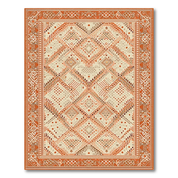 Orange Southwestern Area Rug