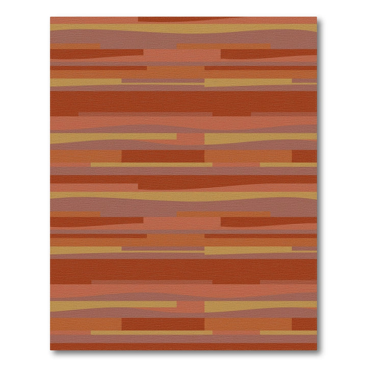Earthy Terracotta Stripe Abstract Rug