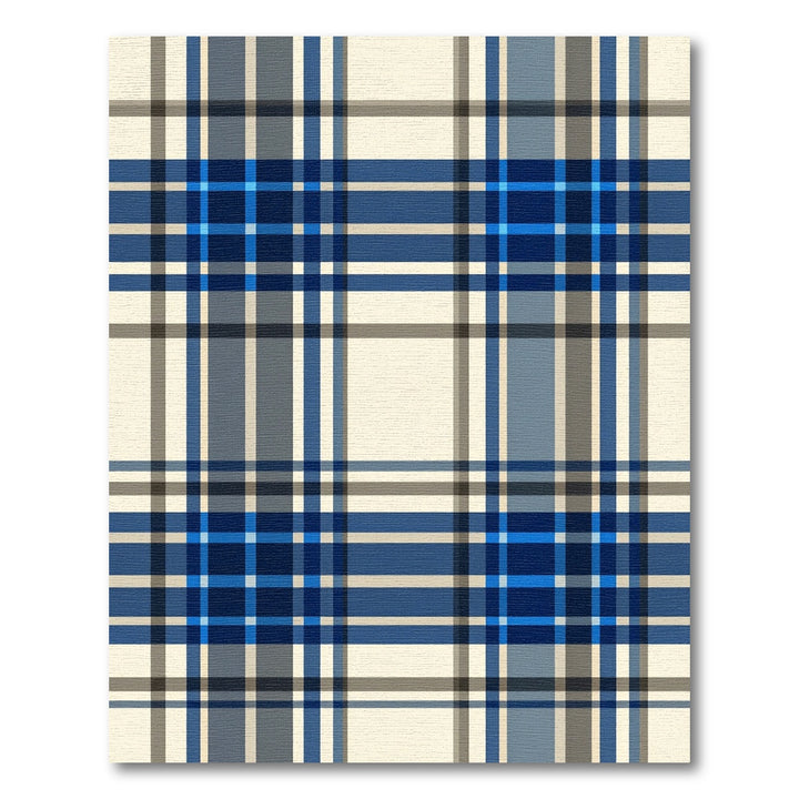 Classic Blue Tartan Grid Rug