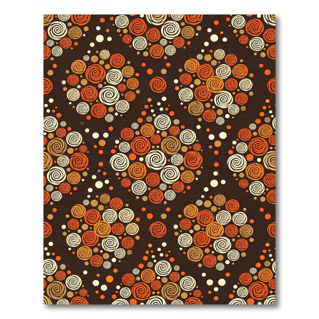 Swirling Dots Orange Cream Rug