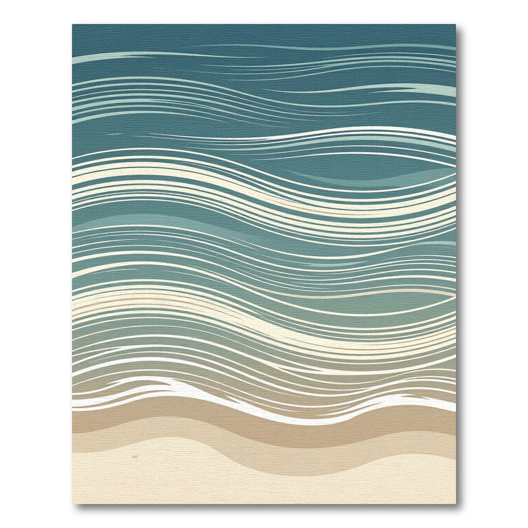 Serene Blue Amber Ocean Waves Rug