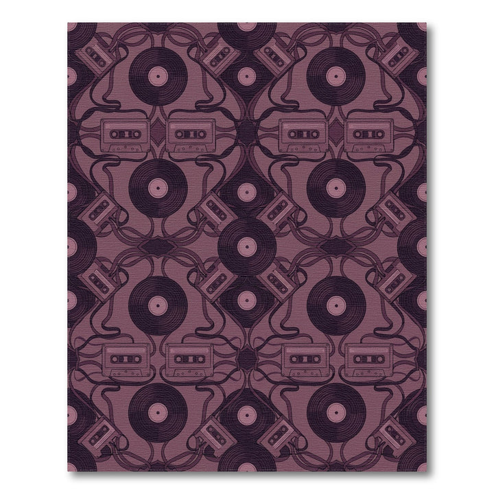 Retro Cassette Vinyl Record Swirl Rug