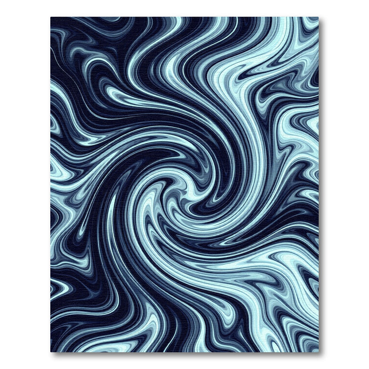 Deep Blue Swirling Abstract Flow Rug