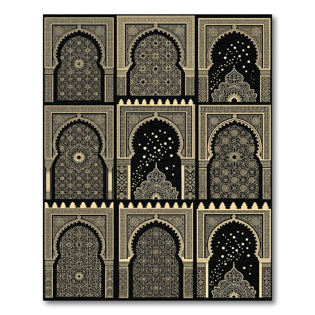 Golden Arabesque Archway Rug