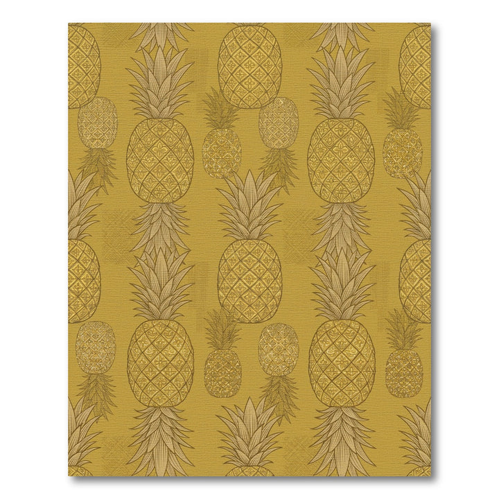 Golden Retro Pineapple Tropical Rug
