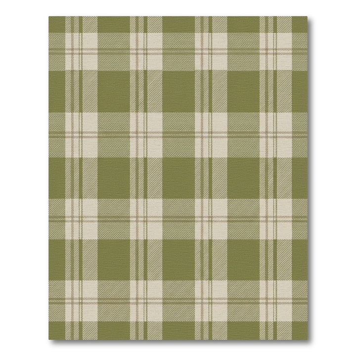 Olive Tan Plaid Squares Rug