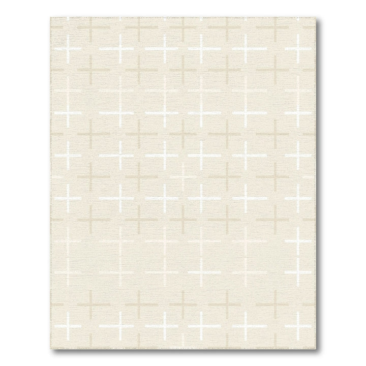 Subtle Cream Geometric Cross Repeat Rug