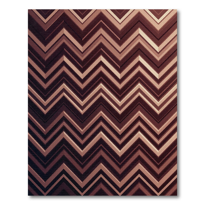 Geometric Chevron Rose Gold Rug