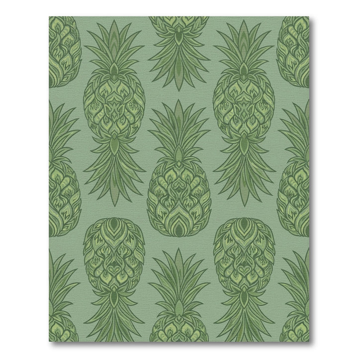 Emerald Green Ornate Pineapple Repeat Rug