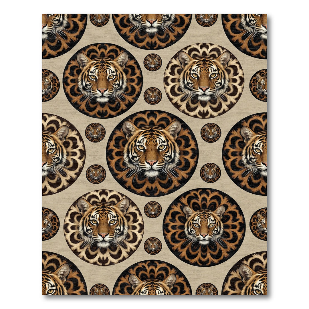 Majestic Tiger Faces Mandala Rug