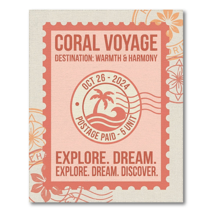Coral Voyage Tropical Beach Stamp Rug