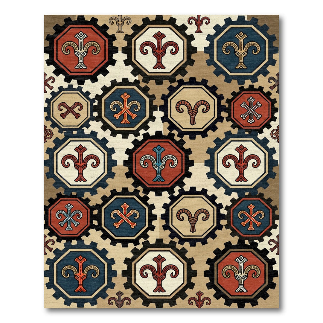 Geometric Octagon Tribal Rams Rug