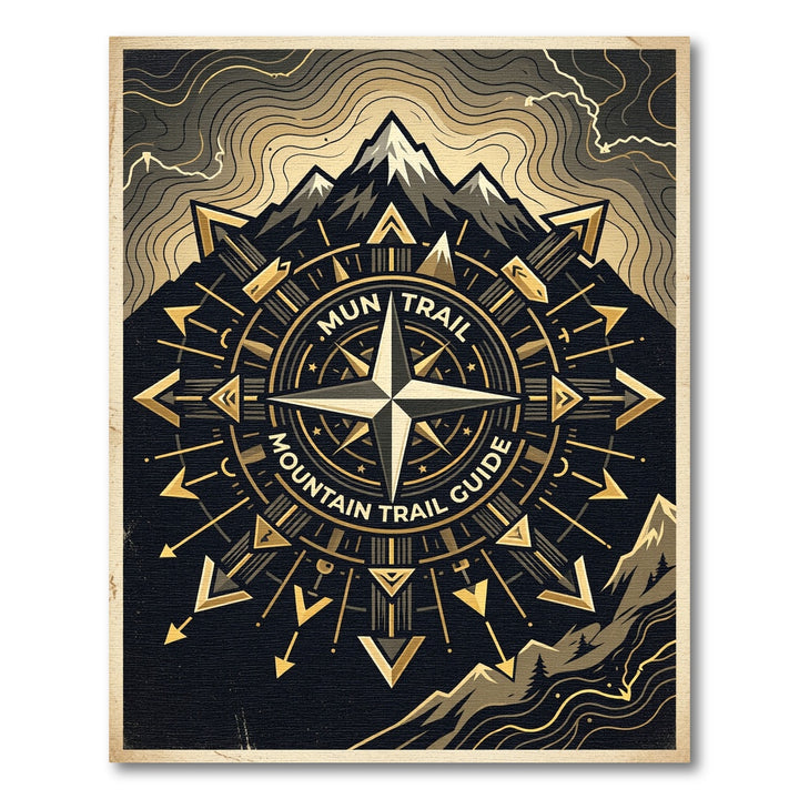 Mountain Trail Compass Rustic Rug