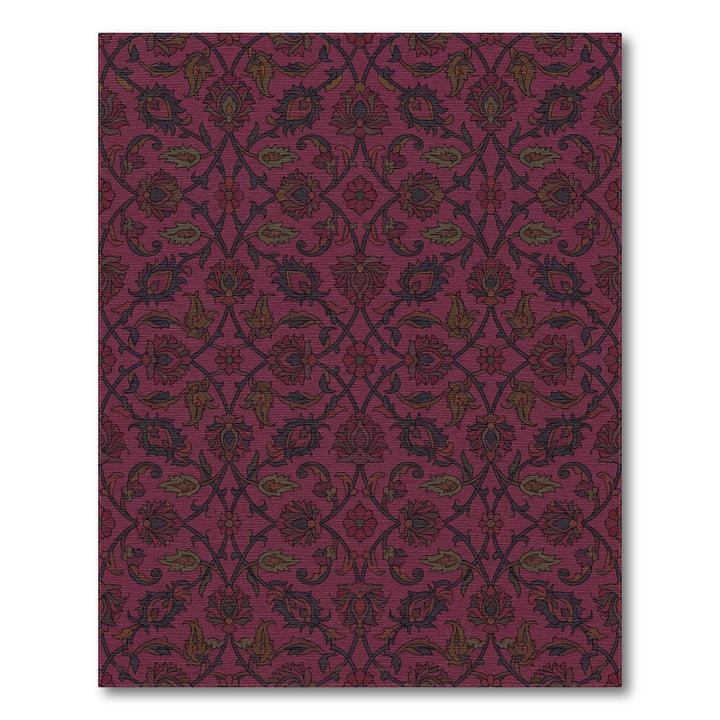 Rich Magenta Floral Arch Rug