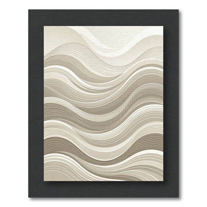 Abstract Beige Wave Lines Rug