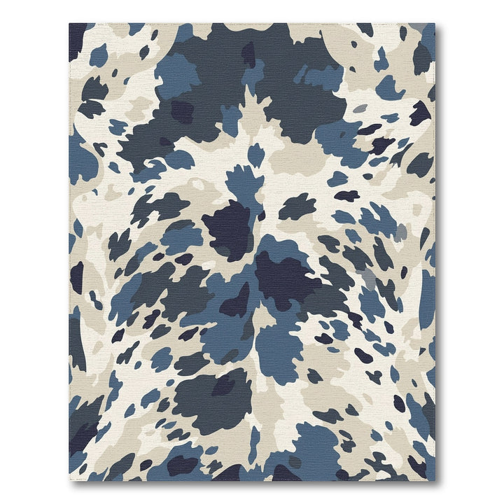Blue Cream Camo Spots Rug
