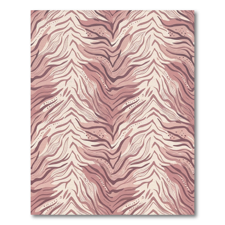 Blush Pink Zebra Stripe Waves Rug
