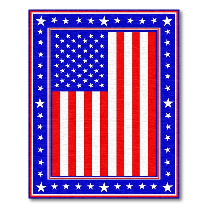 Geometric Modern Patriotic American Flag Area Rug