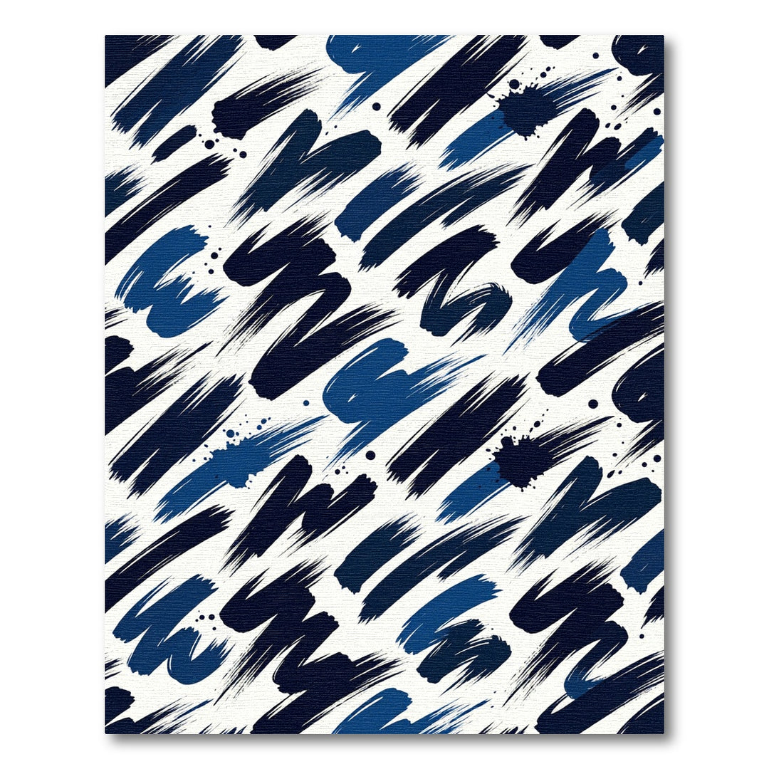 Deep Blue Brush Stroke Abstract Rug