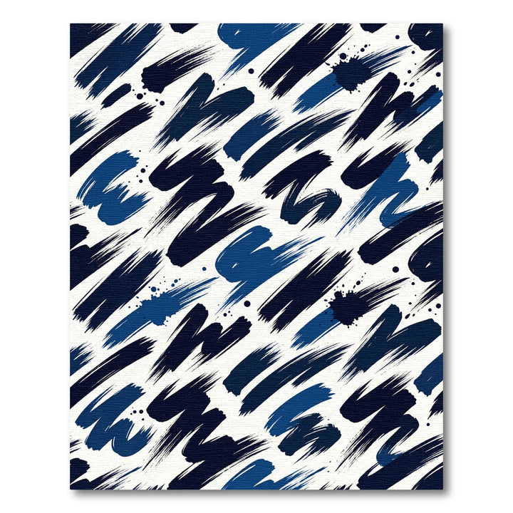 Deep Blue Brush Stroke Abstract Rug