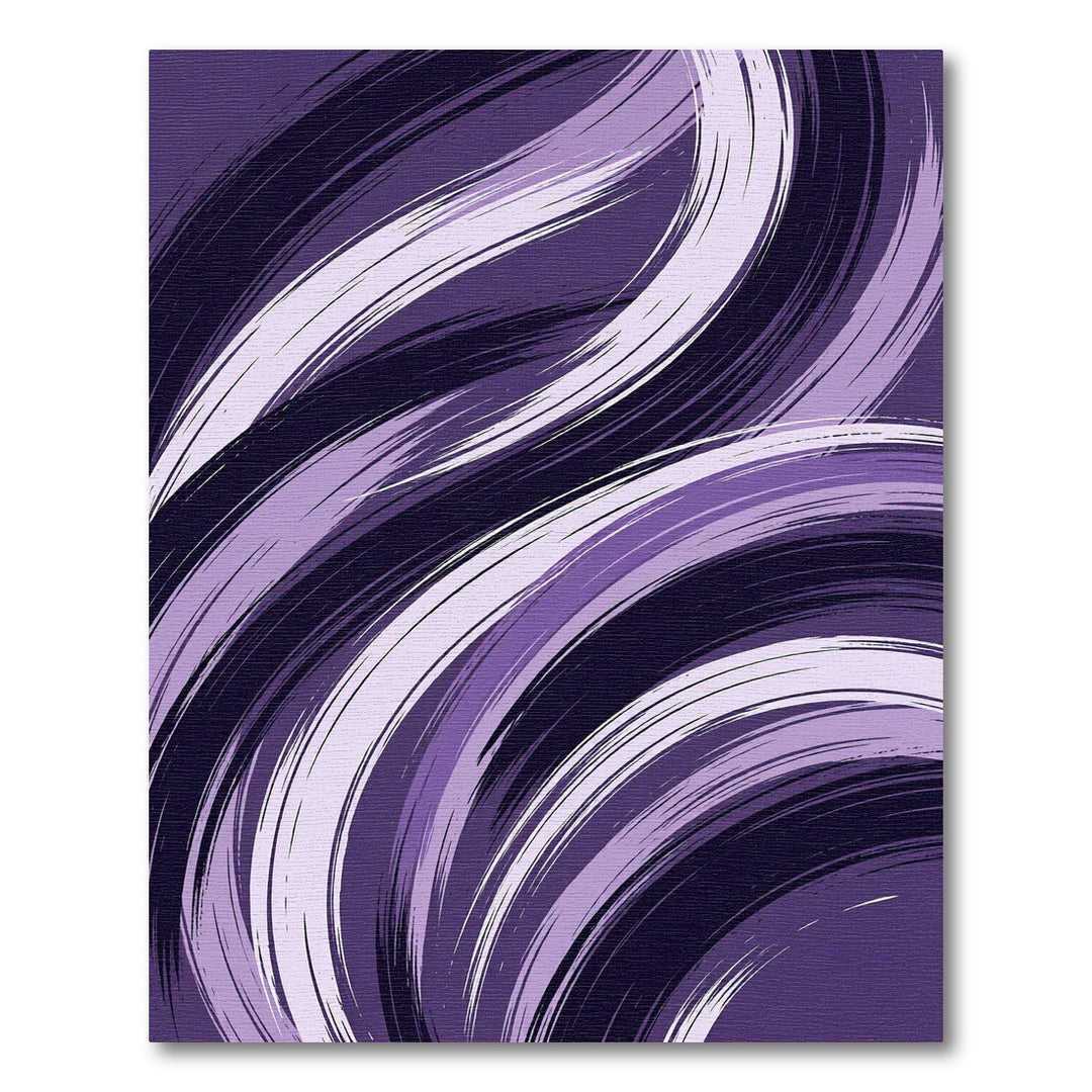 Abstract Purple Swirl Brushstroke Rug