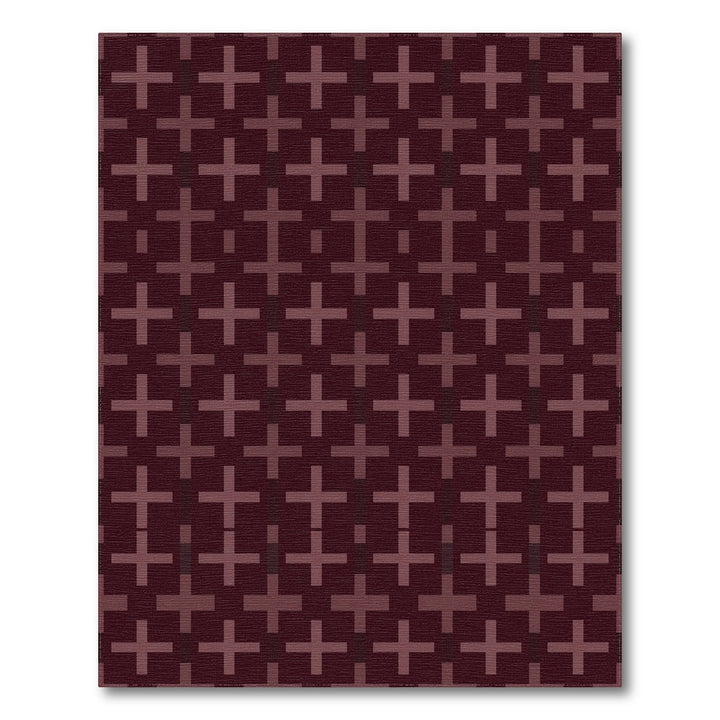 Deep Crimson Plus Motif Rug