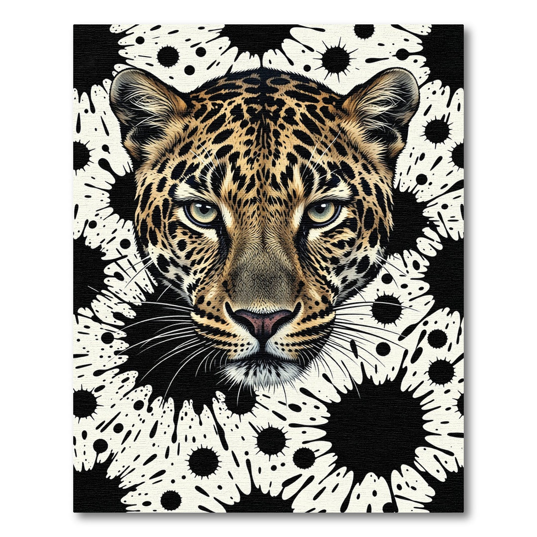 Bold Black Splatter Leopard Rug