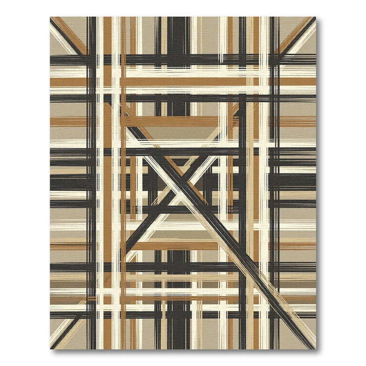 Abstract Geometric Grid Stripe Rug