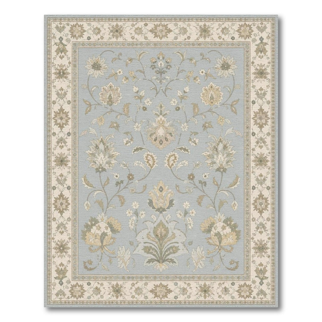 Blue Floral Vintage Area Rug