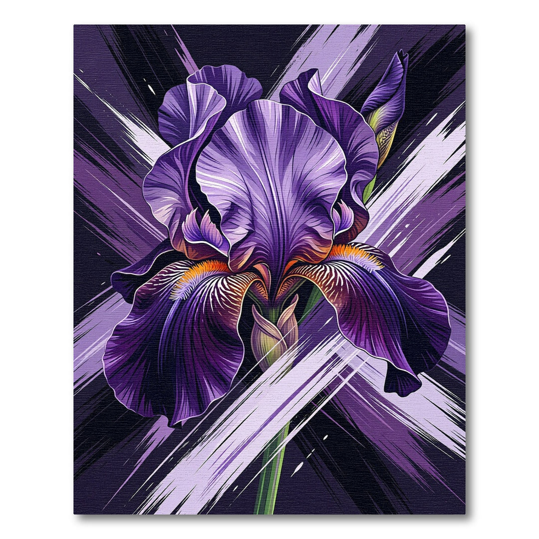 Dramatic purple iris abstract Rug