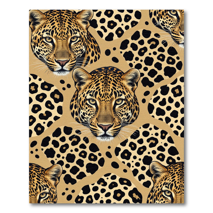 Leopard Face Spots Earth Tone Rug