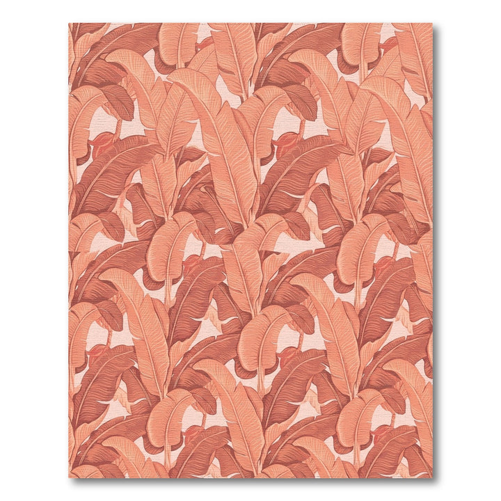 Coral Banana Leaf Tropical Jungle Rug