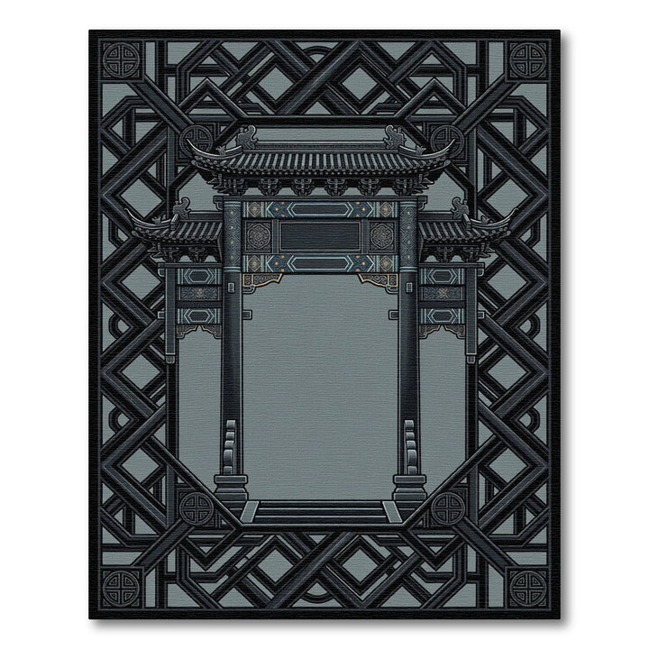 Antique Gray Ornate Archway Rug