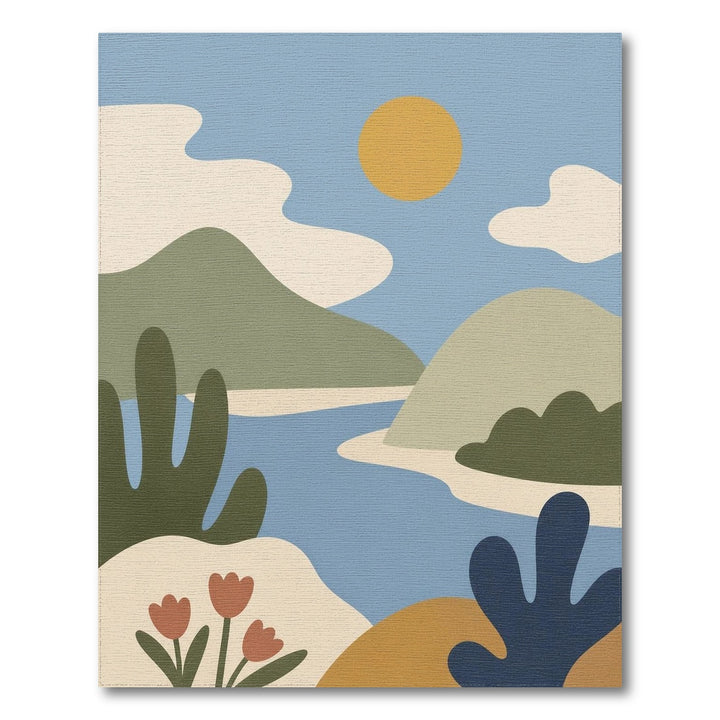 Blue Hills Abstract Landscape Area Rug