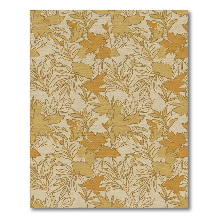 Earthy Ochre Leafy Branches Rug