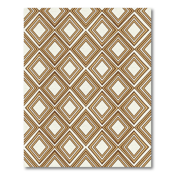 Geometric Diamond Bronze Overlay Rug