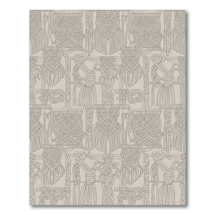 Neutral Macrame Knot Tassel Rug